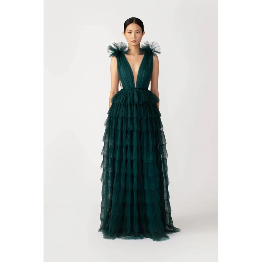 Sau Lee SABRINA TULLE GOWN Emerald Green NWT SIZE 4